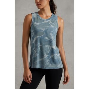 Athleta Breezy Tank Blue Green Abstract Print Sleeveless Activewear Top Med/Tall